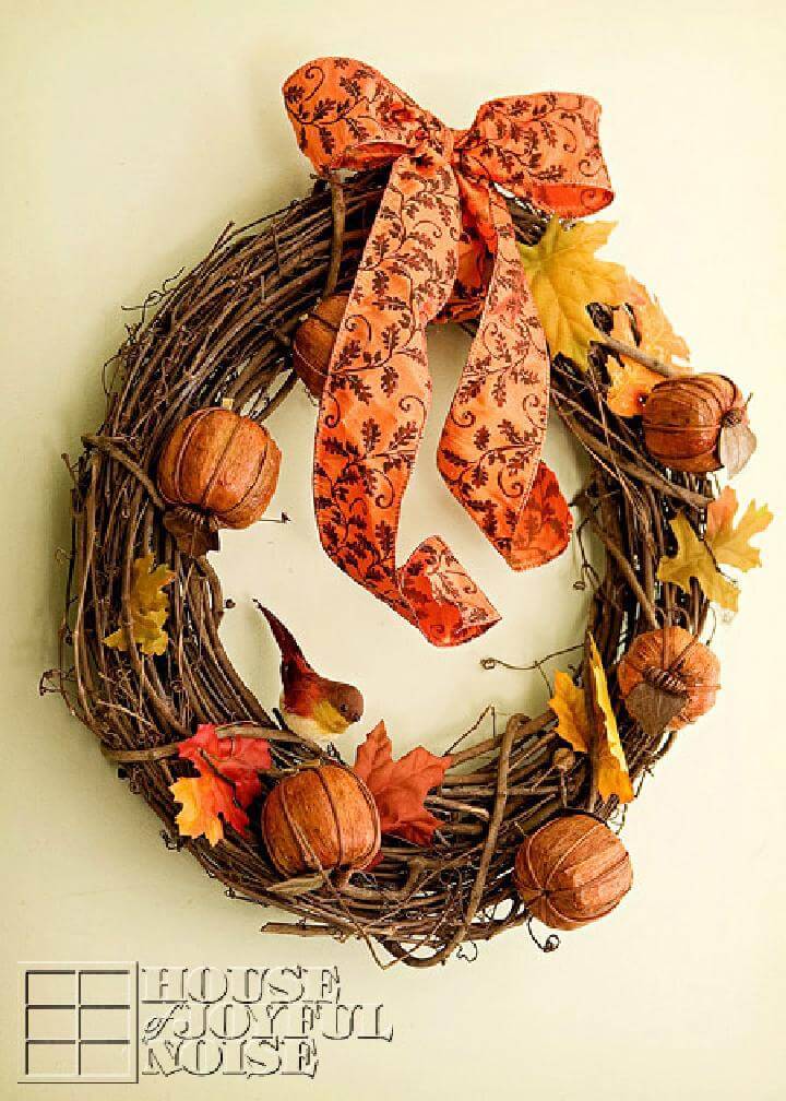 DIY Handmade Rustic Autumn Wreath