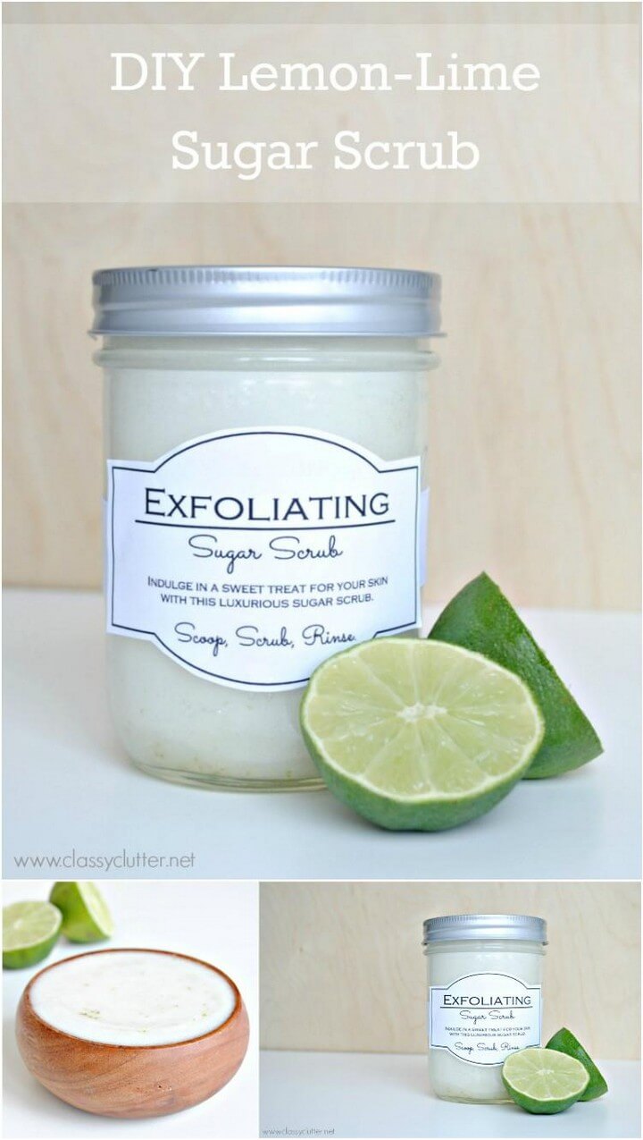 DIY Homemade Lemon Lime Sugar Scrub