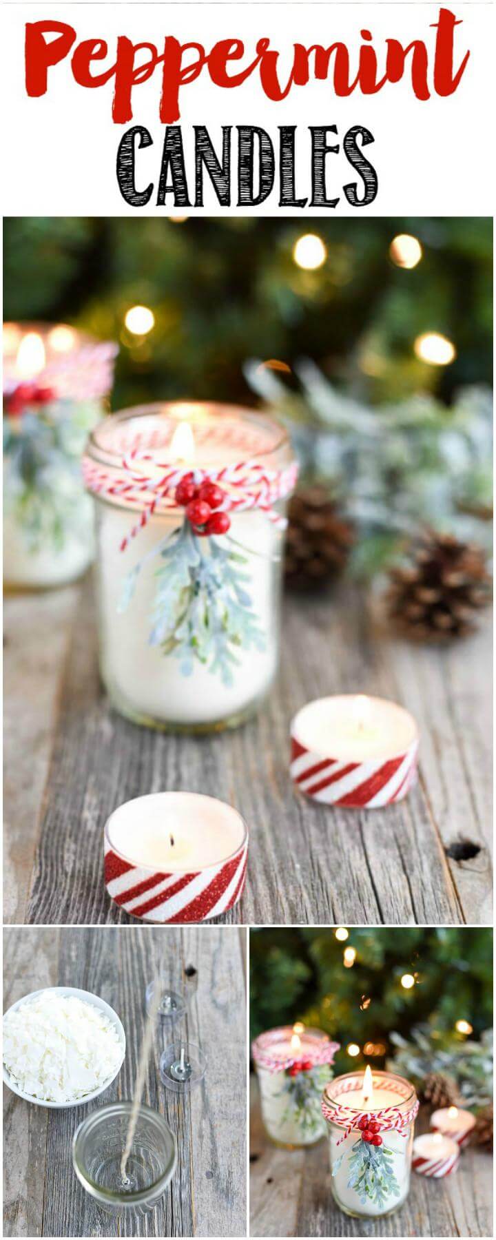 DIY Homemade Peppermint Mason Jar Candles