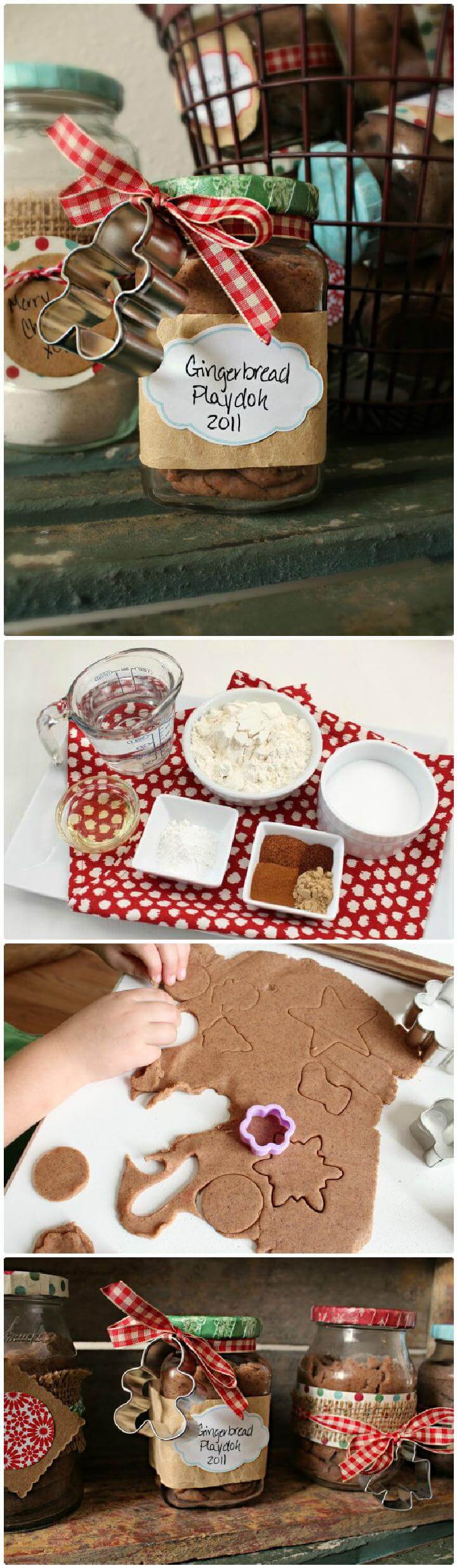 DIY Mason Jar Gingerbread Playdough Gift