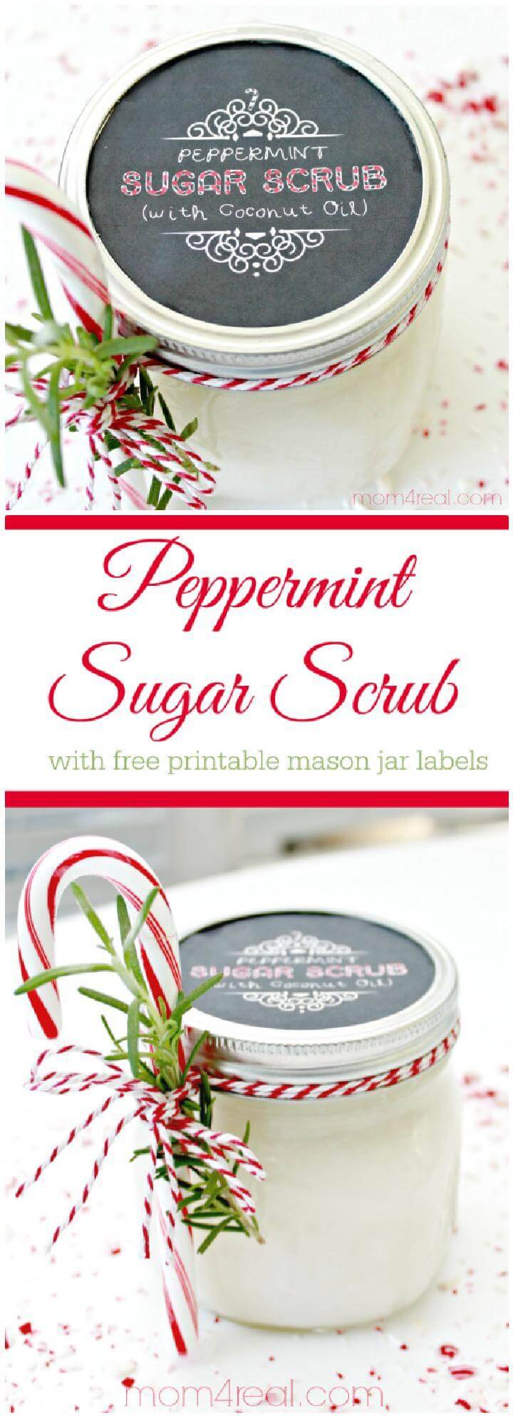 DIY Mason Jar Peppermint Sugar Scrub Gift