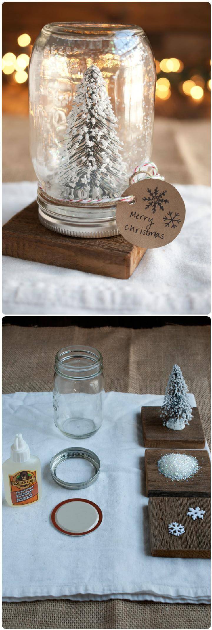 DIY Mason jar Snow Globe