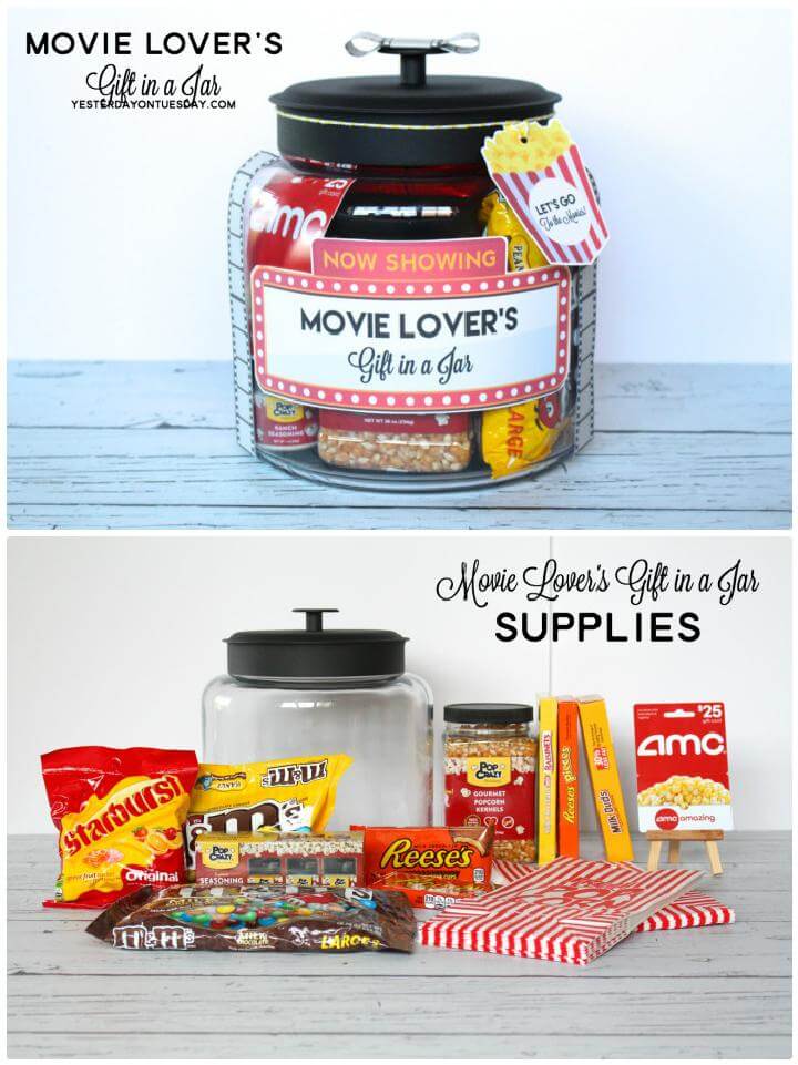 DIY Movie Lover's Mason Jar Gift