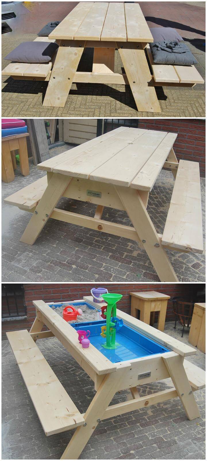 DIY Picnic Table into Sand and Water Fun Table