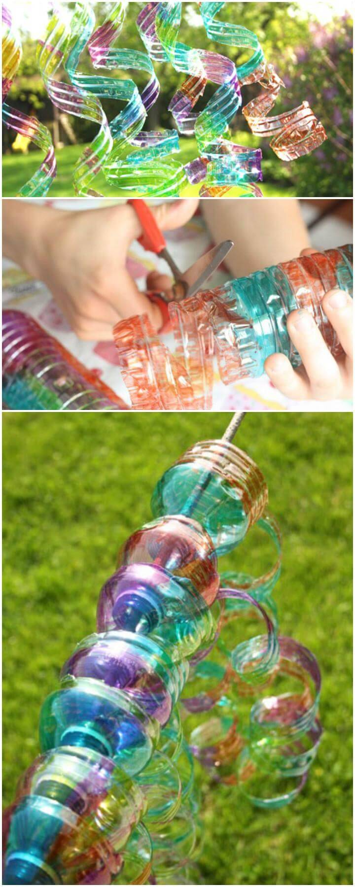 DIY Plastic Water Bottle Wind Spirals