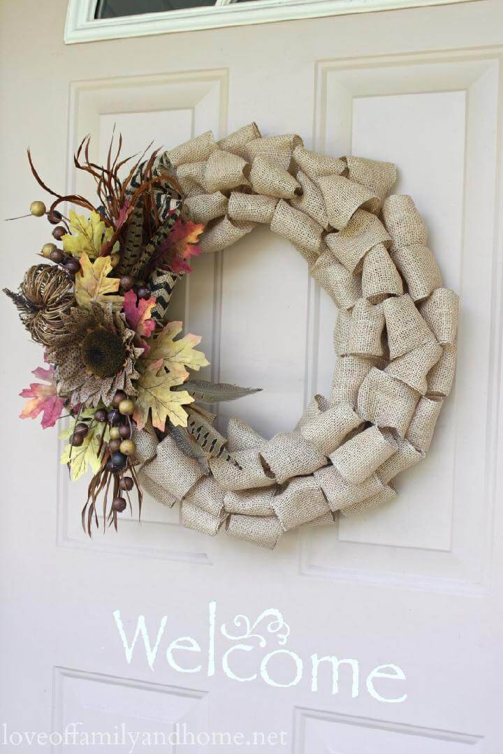 DIY Precious Burlap Fall Wreath