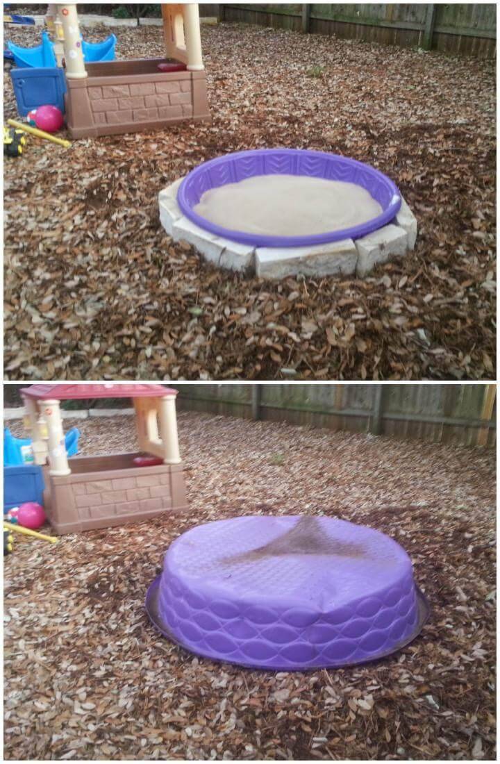 DIY Round Toddler Sandbox with Cover