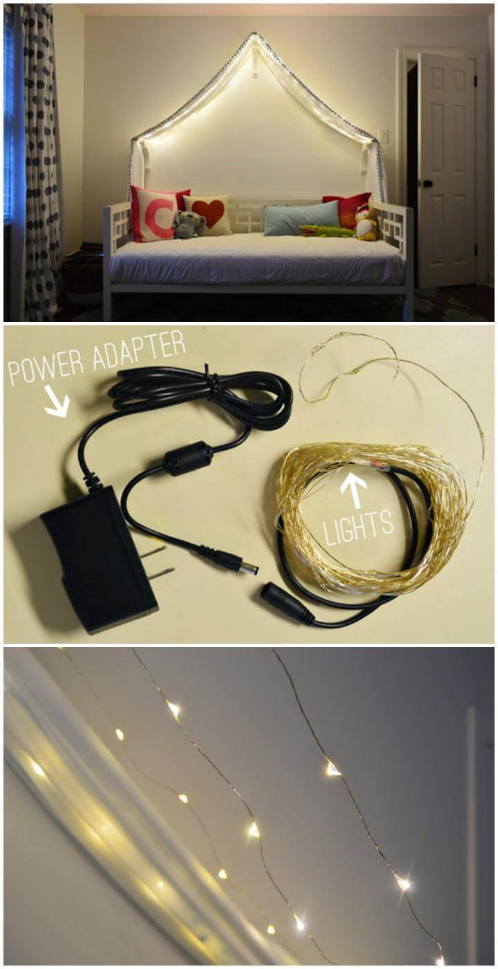DIY Self-Installed Canopy Bed Fairy Lights