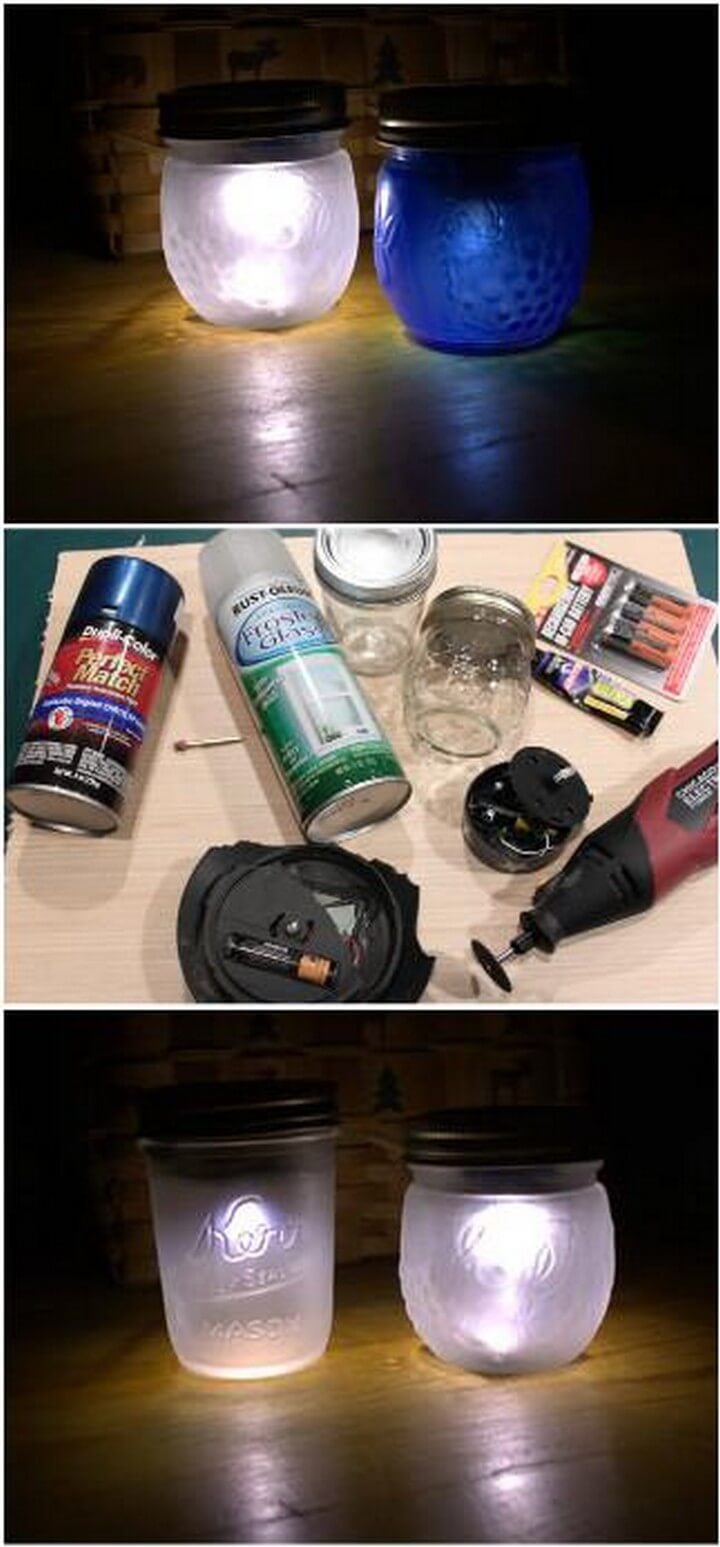 DIY Self-Made Solar Powered Mason Jar Nightlight Gifts