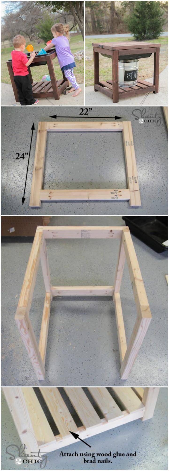 DIY Self-Made Wooden Sandbox Table