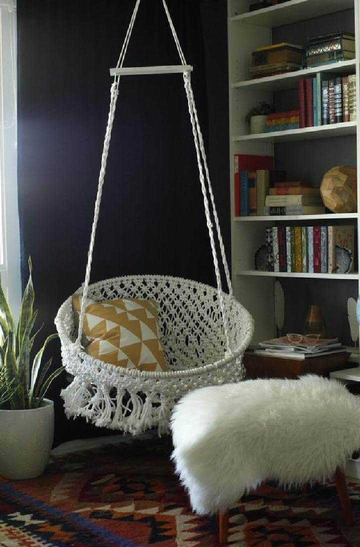 DIY Self-Made and Installed Hanging Macrame Chair
