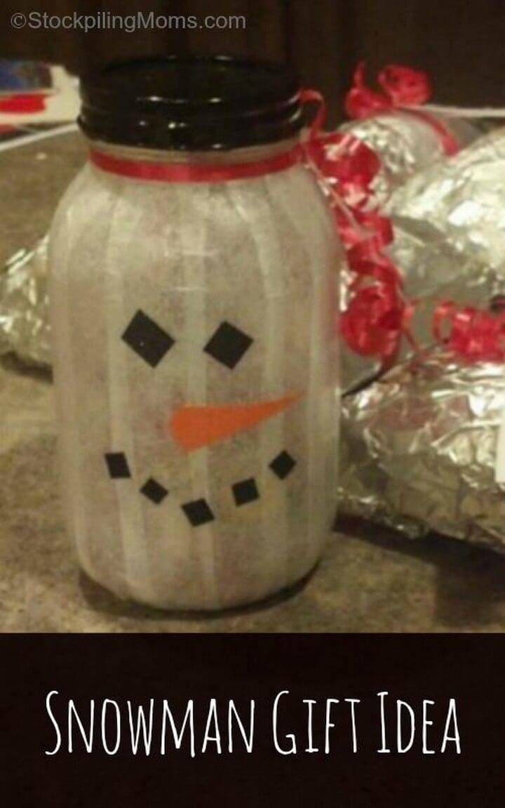 DIY Snowman Mason jar Gift