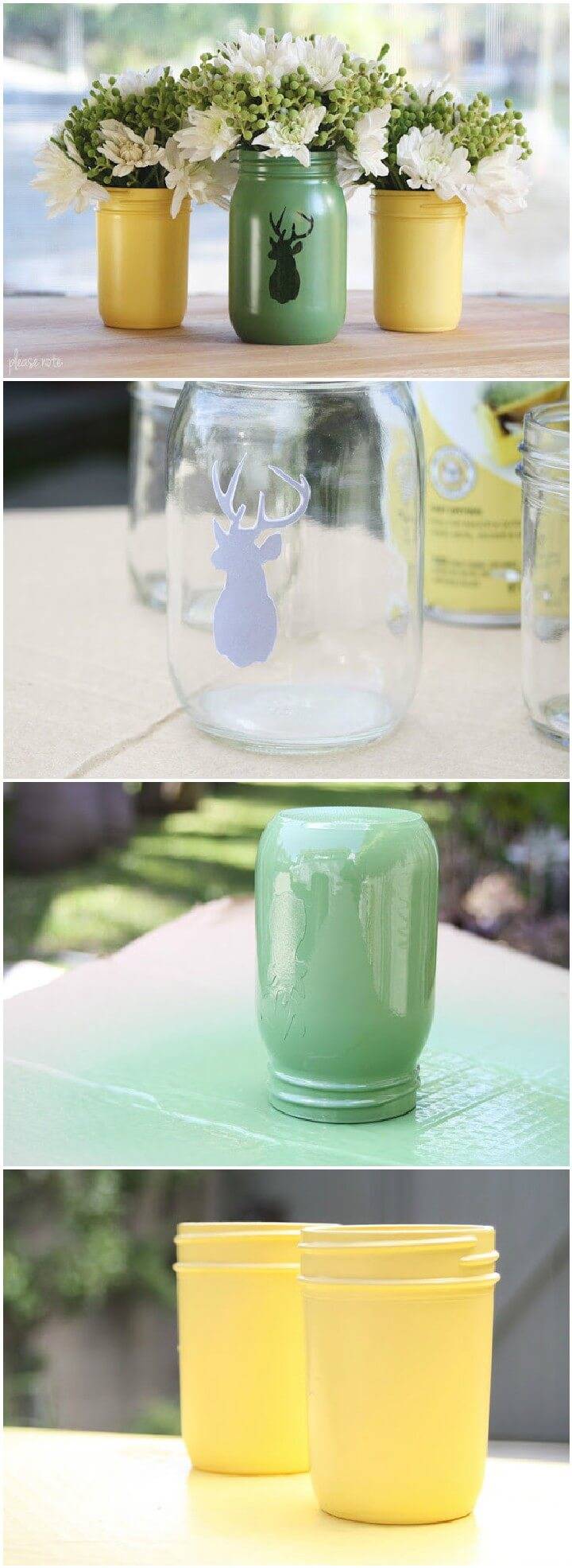 DIY Spray Painted Mason Jar Vases