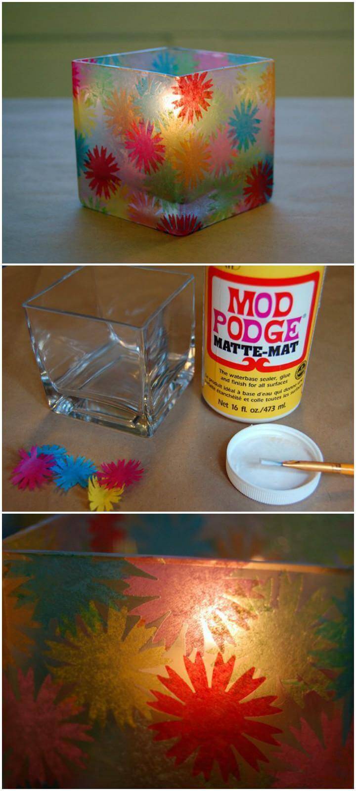 DIY Stained Glass Votive