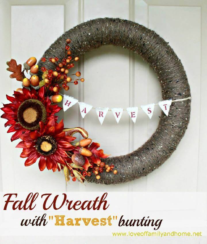 DIY Super Beautiful Fall Wreath with Buntings