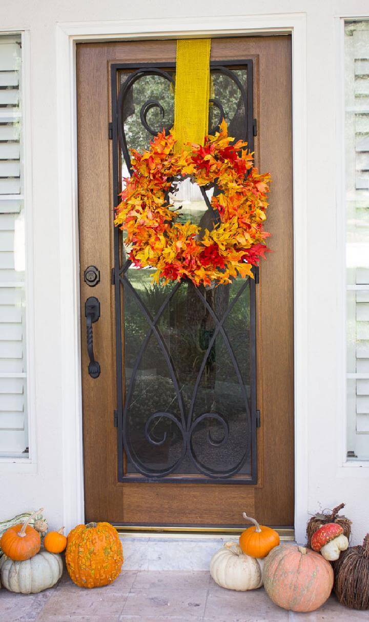 Easy Fall Leaf Door Wreath