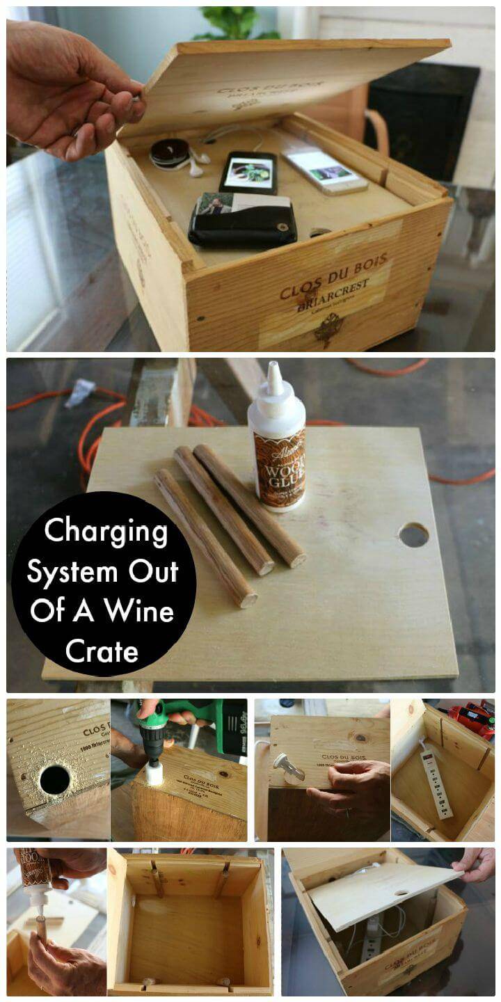 DIY Create A Charging System Out Of A Wine Crate
