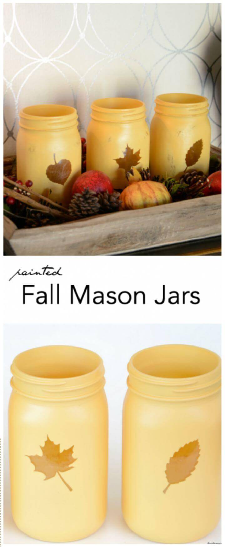 DIY Fall Decor Painted Mason Jars