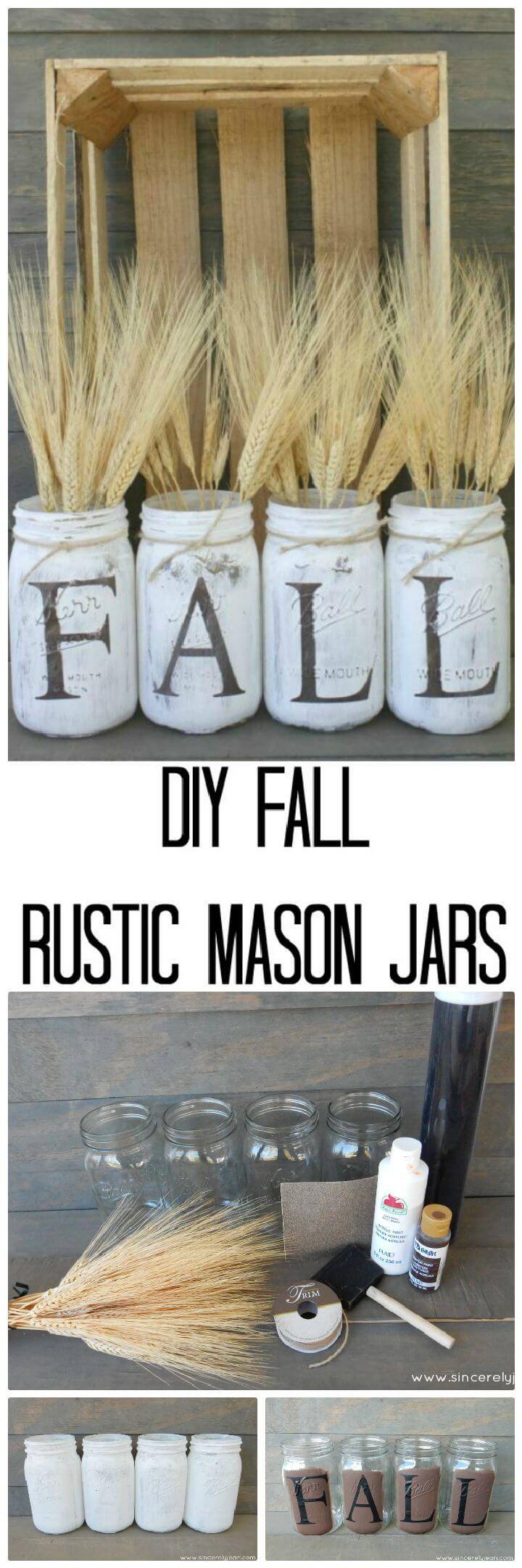 DIY Fall Rustic Mason Jars