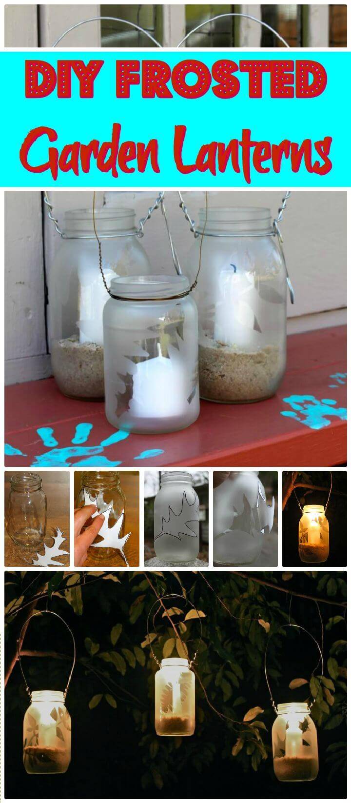 DIY Frosted Garden Lanterns