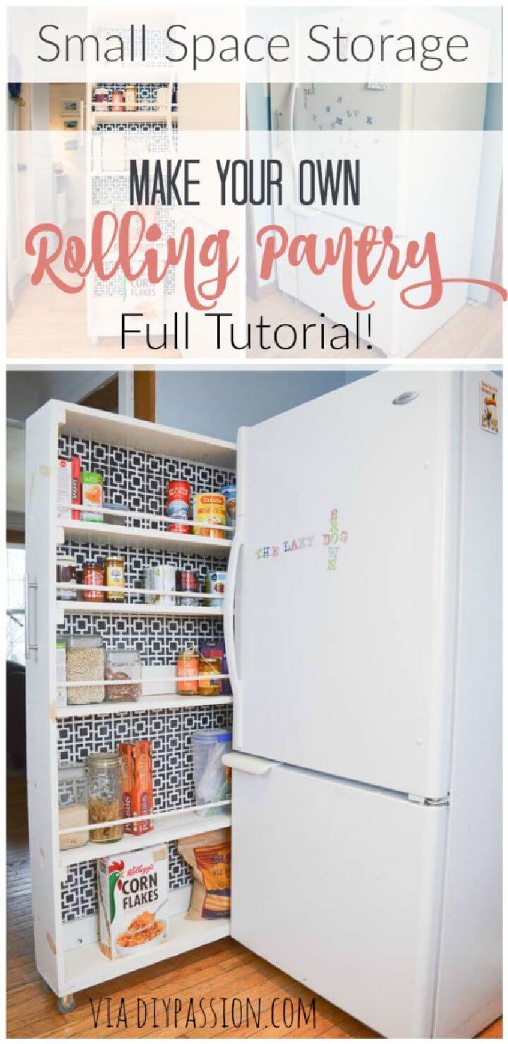 DIY Space Saving Rolling Pantry