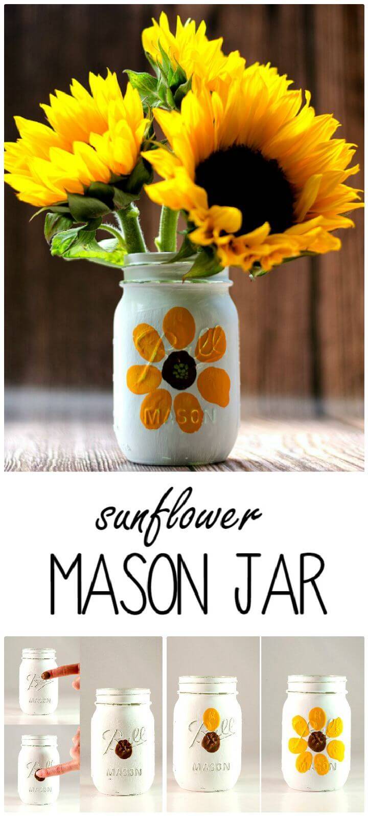 DIY Thumbprint Flower Mason Jar