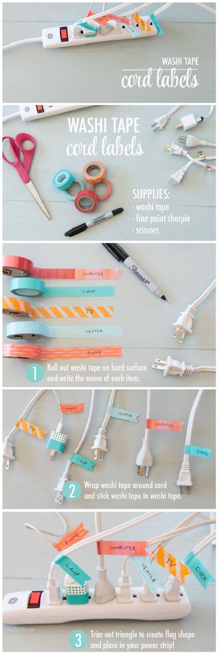 DIY Washi Tape Phone Chargers