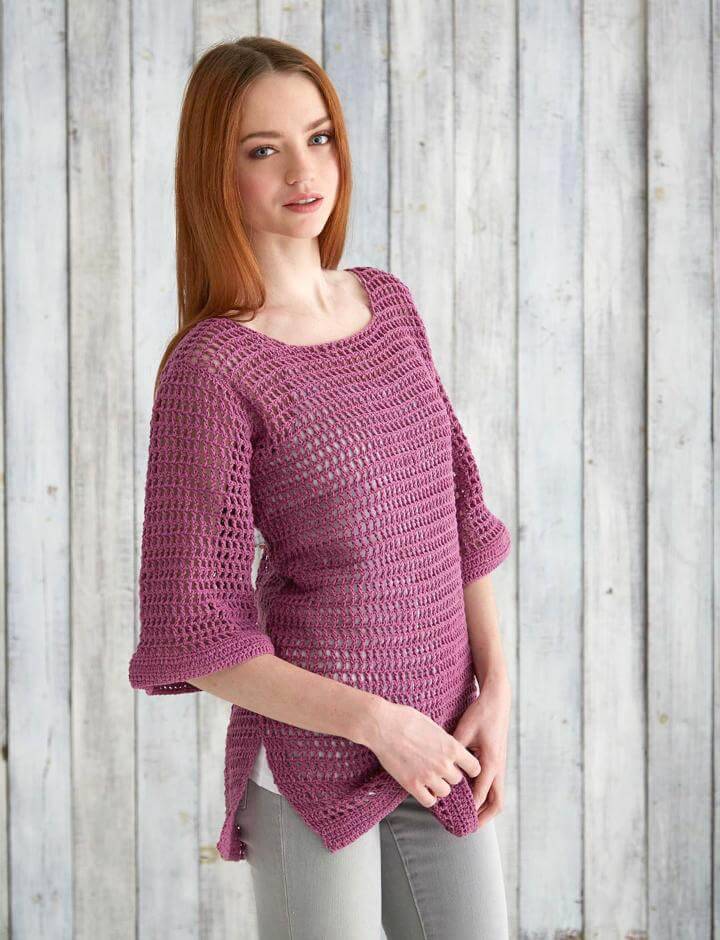 Crochet Bernat Mesh Top - Free Pattern
