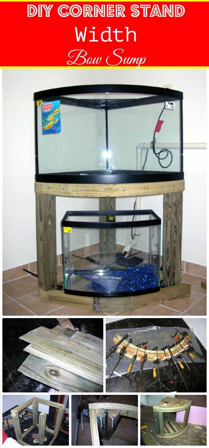 DIY 54 Corner Stand Width 26 Bow Sump, diy fish tank stands plans for free
