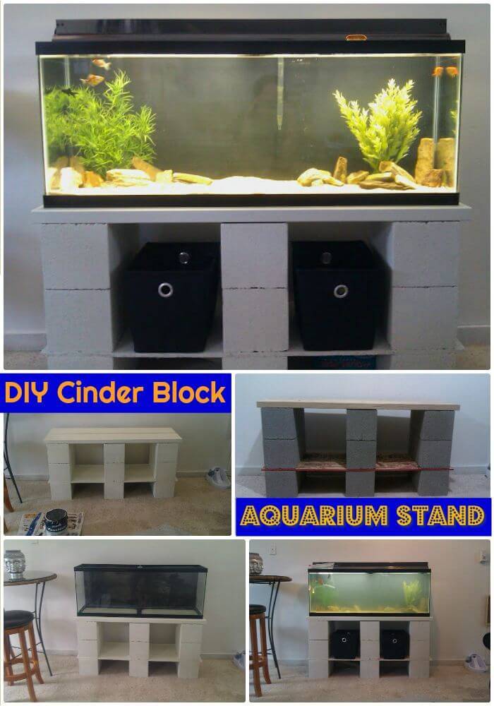 DIY Cinder Block Aquarium Stand, DIY cinder block aquarium stand ideas and projects on a budget