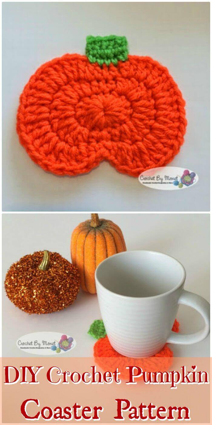 DIY Crochet Pumpkin Coaster Pattern-Free Crochet Pattern, Beautiful Free Crochet coaster patterns for beginners! Crochet coaster patterns for beginners!