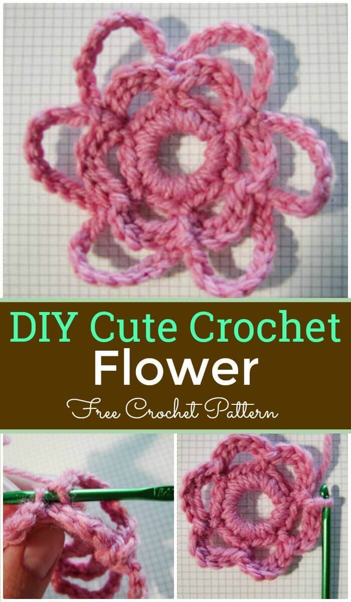 DIY Cute Crochet Flower-Free Crochet Pattern, Free fast easy crochet patterns for beautiful flowers! Crochet free flower patterns!