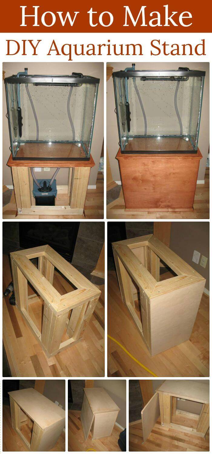 DIY Easy Wood & Glass Aquarium Stand, Easy diy fish tank stand ideas and projects!