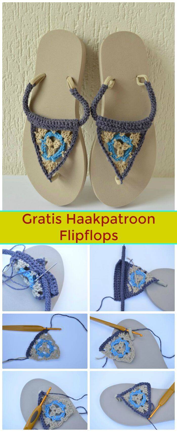 DIY Gratis Haakpatroon Flipflops, crochet flip flop patterns free