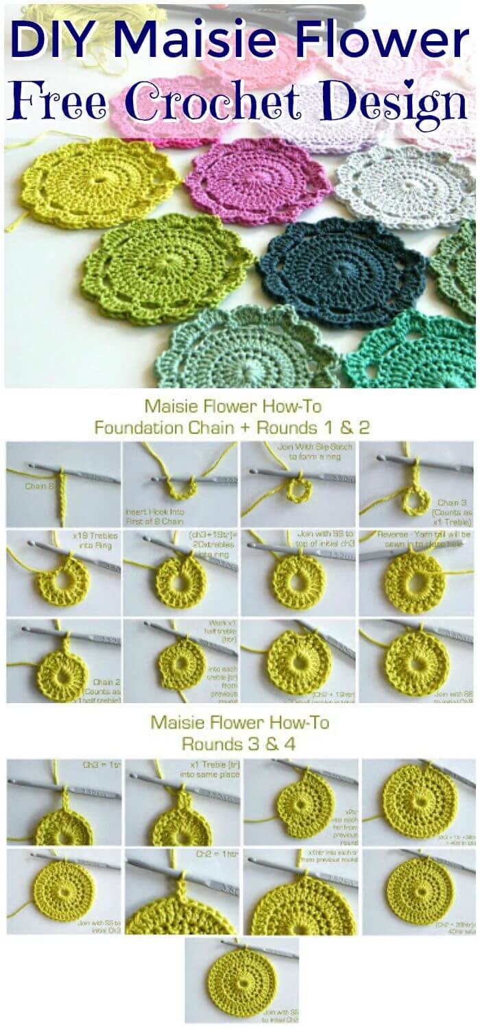 DIY Maisie Flower-Free Crochet Design, Brilliant Crochet Coasters for Beginners!