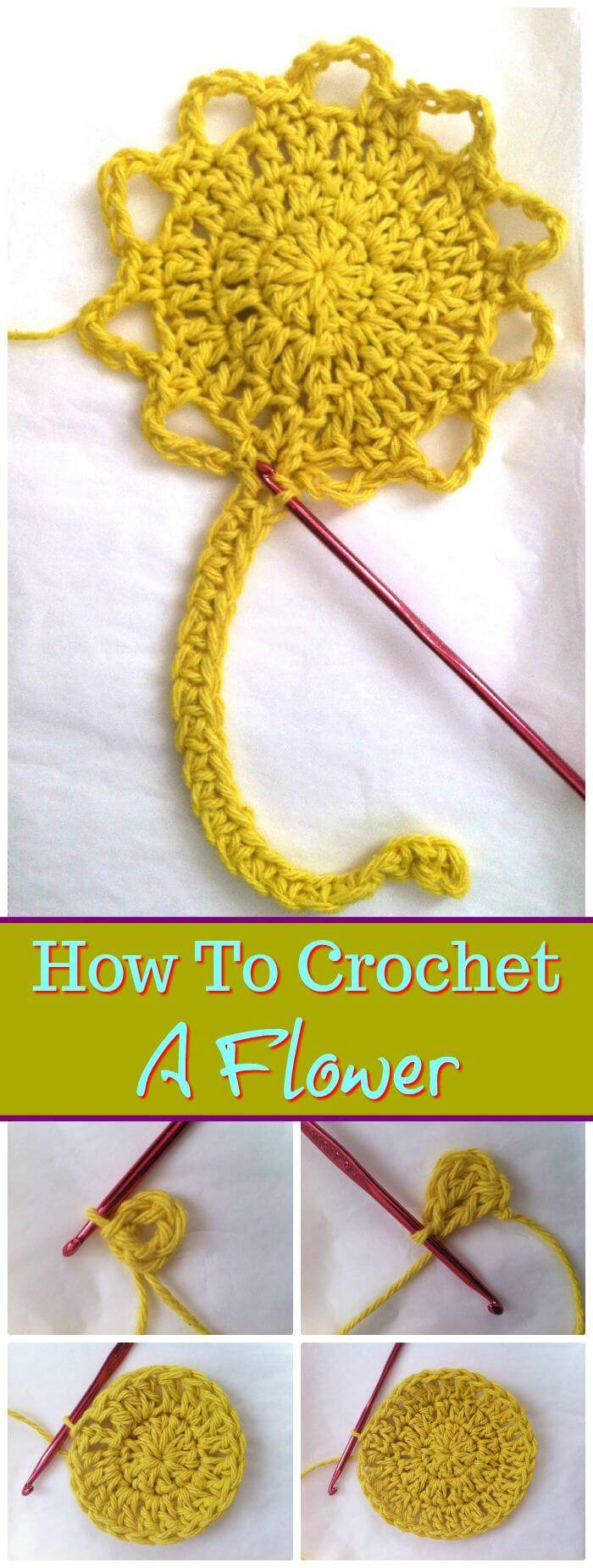 DIY Making A Crochet Flower, Easy crochet flower tutorials for beginners!