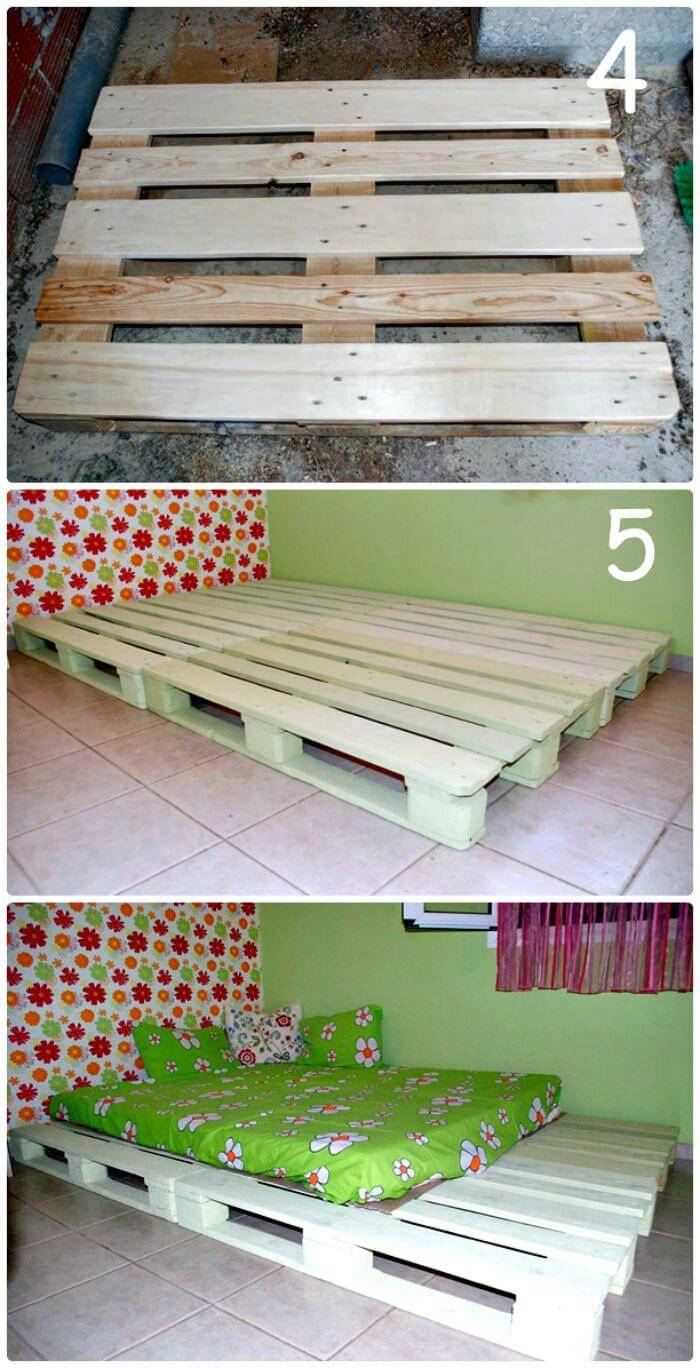 11 Diy Pallet Bed Frame Ideas With Step