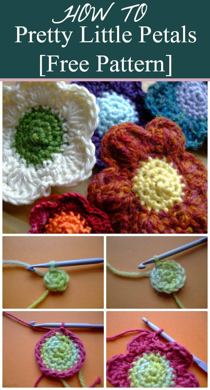 DIY Pretty Little Petals [Free Pattern], How to crochet flowers projects!