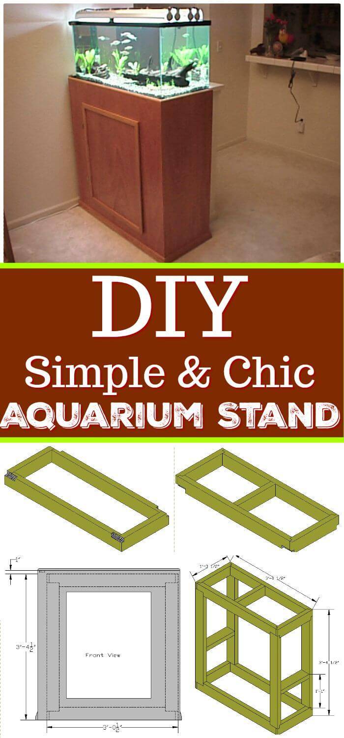 DIY Simple & Chic Aquarium Stand, beautiful diy aquarium stand ideas with easy free plans