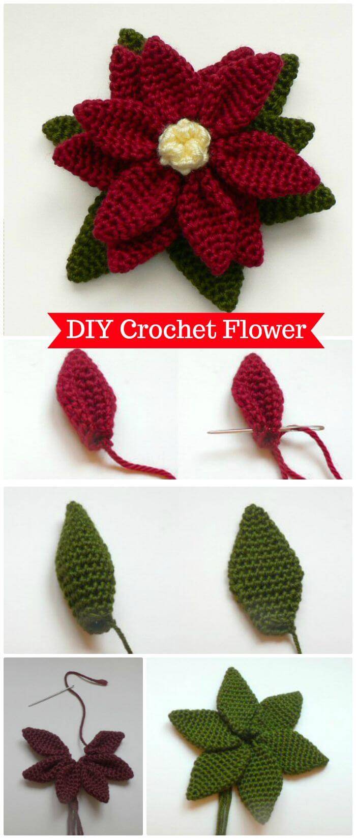 DIY Simple Easy Crochet Flower, Super easy and free crochet flower patterns!