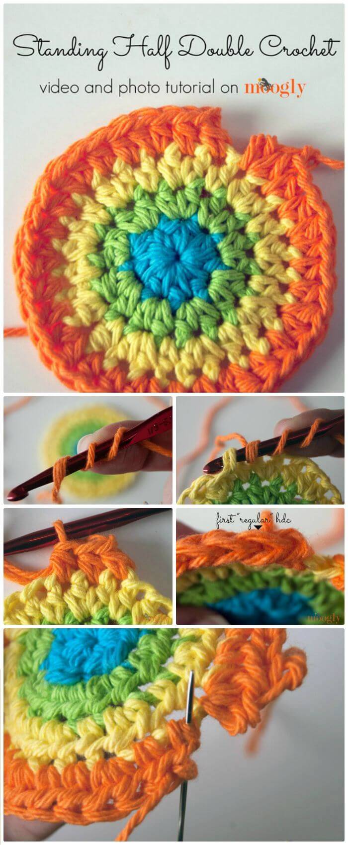 DIY Standing Half Double Crochet, Free fast easy crochet patterns for beautiful flowers!