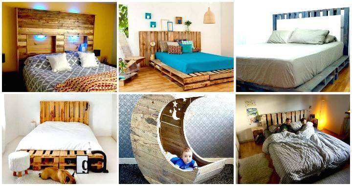 11 Diy Pallet Bed Frame Ideas With Step, Pallet Bed Frame Diy Queen