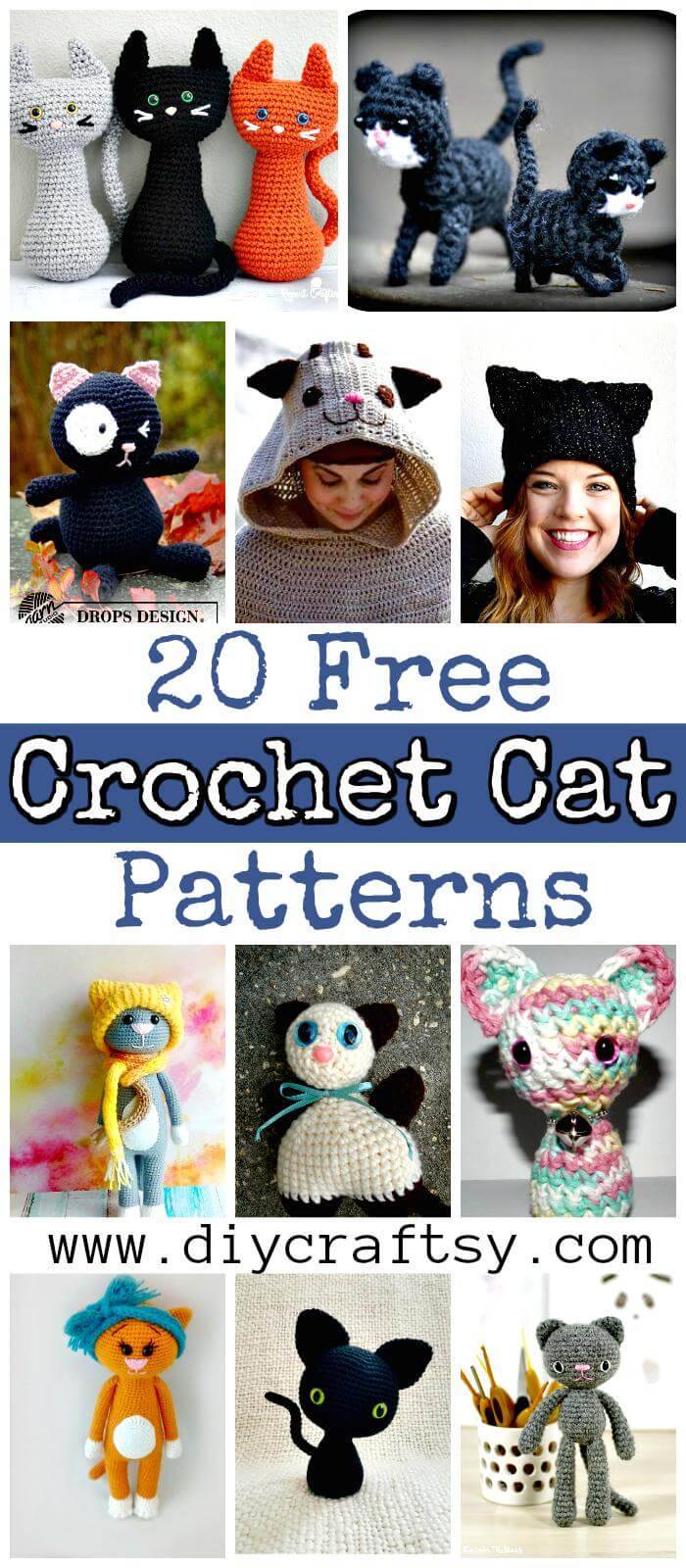 20 Free Crochet Cat Patterns – Crochet Cat Toys - Crochet Amigurumi Patterns
