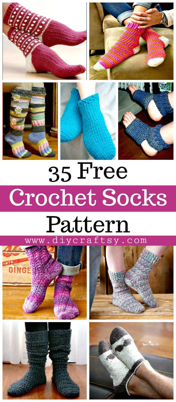 35 Free Crochet Socks Pattern - Crochet Sock Patterns