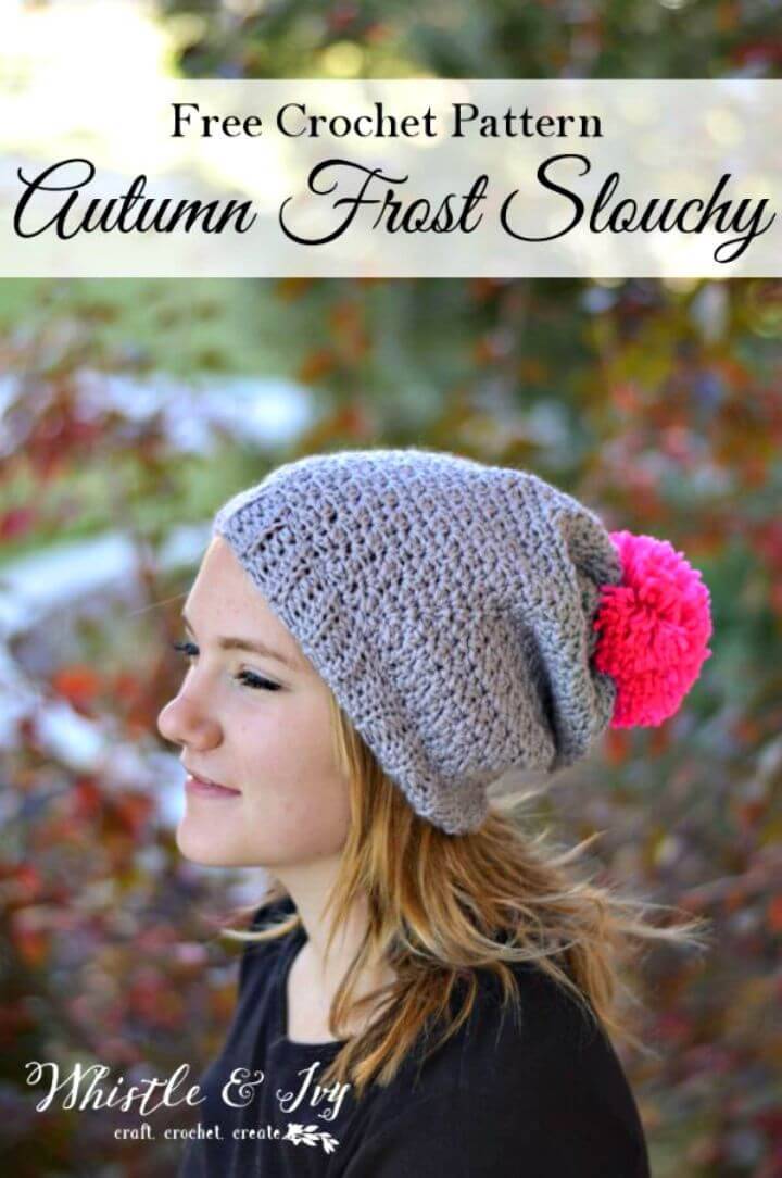 Free Crochet Autumn Frost Slouchy Hat Pattern