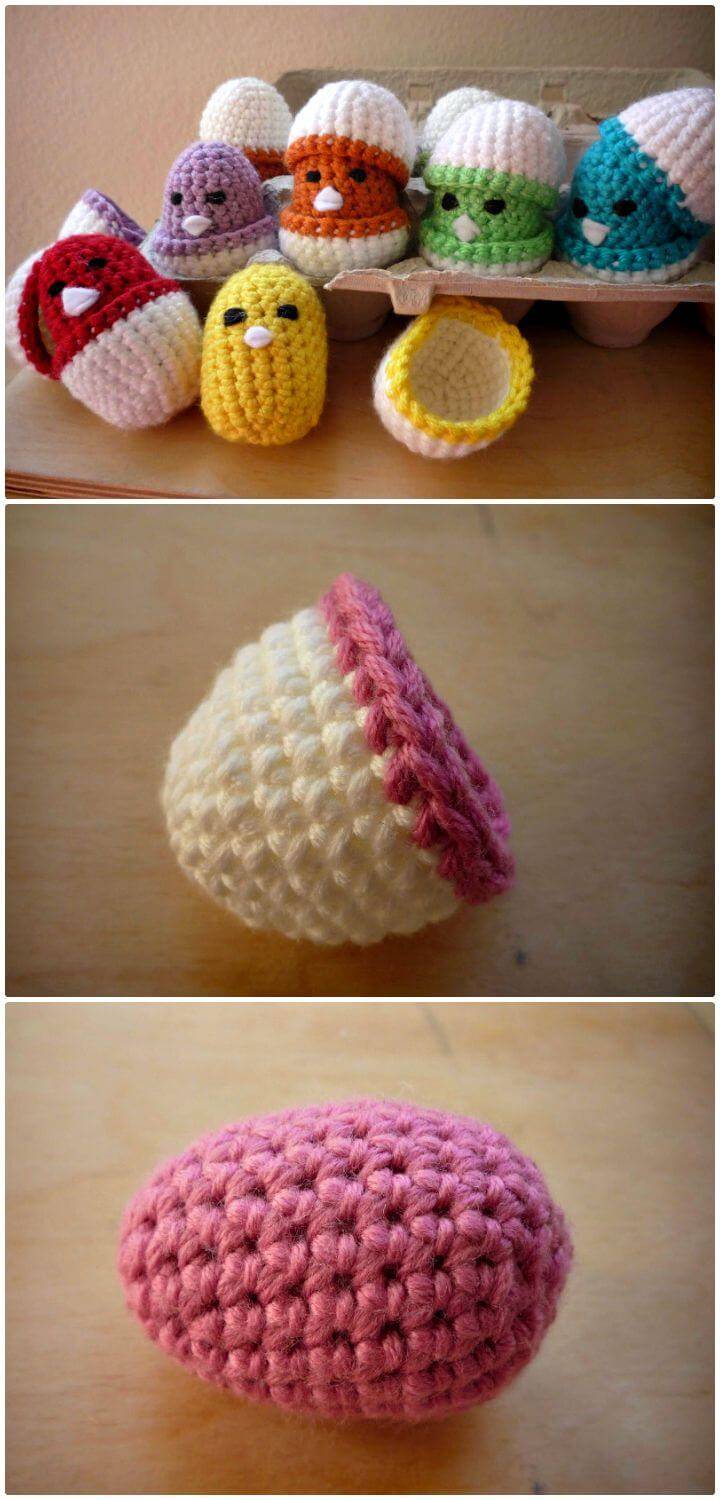 Baby Chicks In Eggshell Crochet Pattern