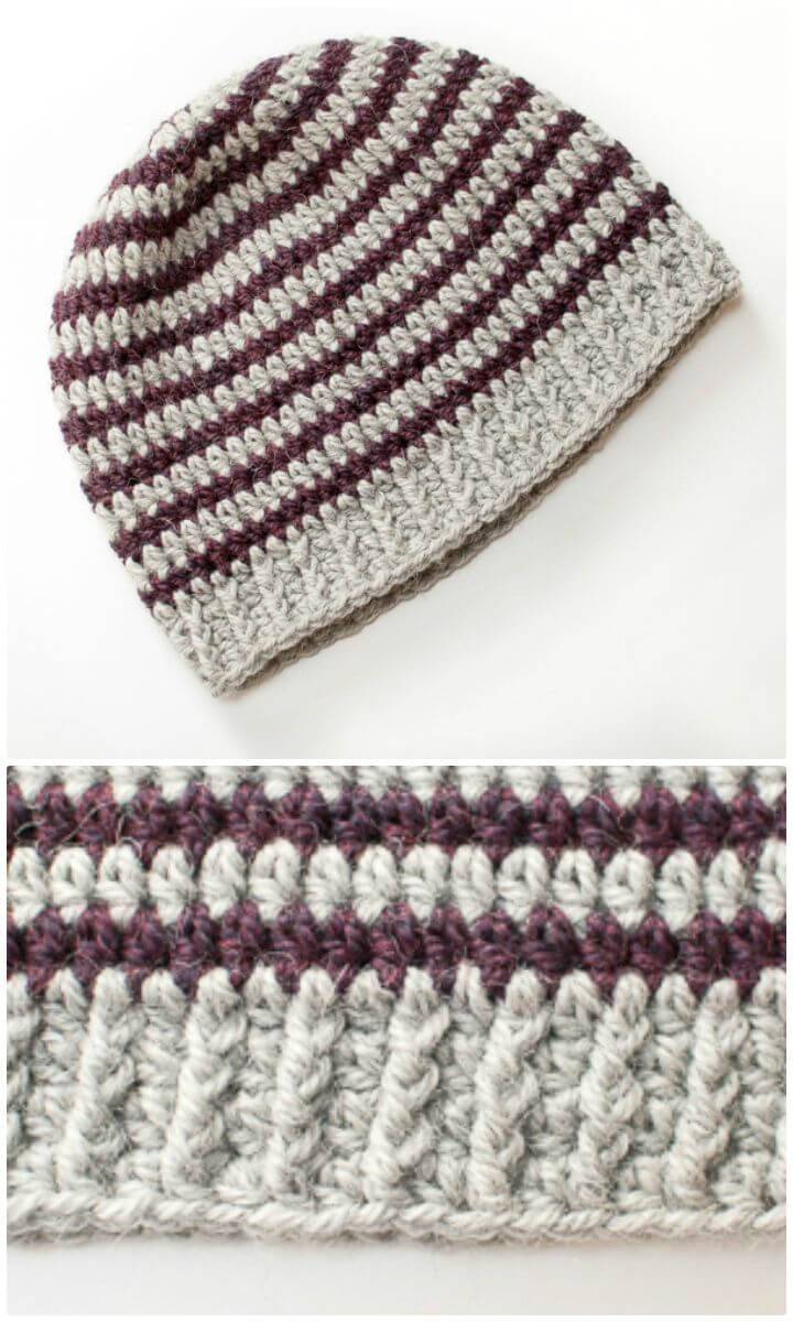 Free Crochet Basic Striped Hat Pattern