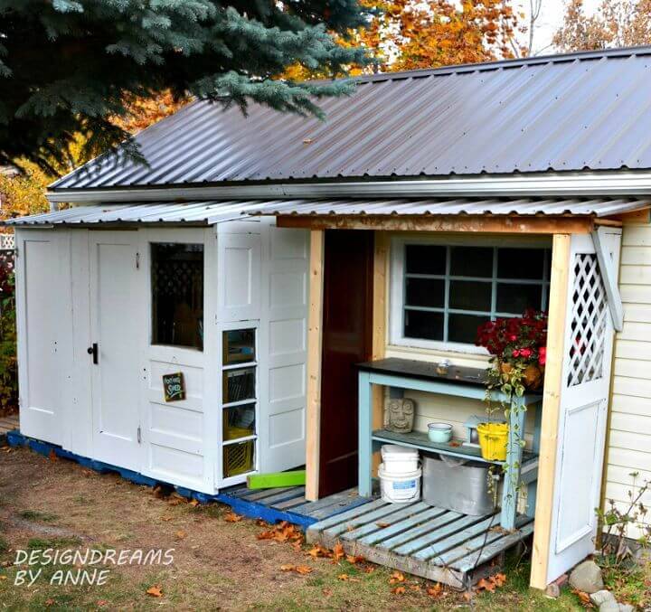 DIY A Shed With Old Doors - Free Plan