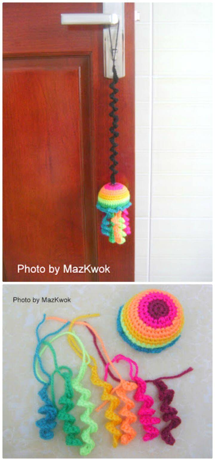 How To Cat Toy -Bouncing Rainbow Jellyfish - Free Amigurumi Pattern