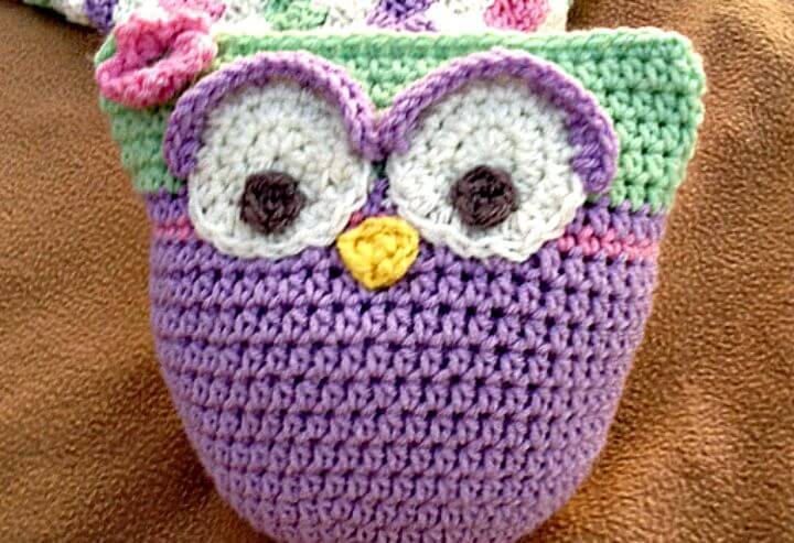 How To Crochet Owl Stuffie with Upcycled Rattle Pictorial - Free Pattern